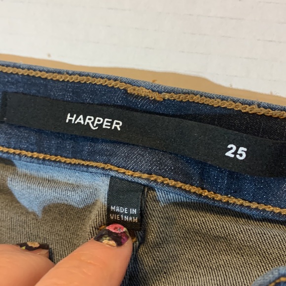 Harper Jeans Size 25 Skinny Distressed Dark Wash - Picture 7 of 8